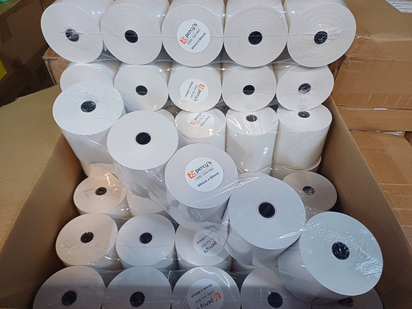 80x80mm Thermal Receipt Cash Register Roll-(White)-50 Rolls/Carton