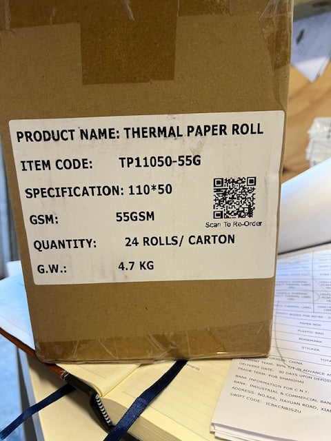 Thermal Roll 110x50-55Gsm 24/Rolls Carton